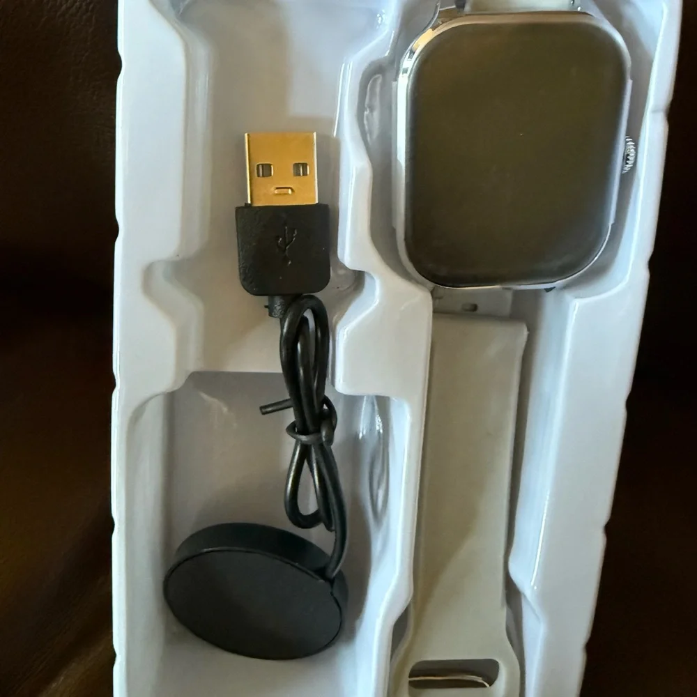 Laxasfit H9 Pro Max Gray Smart Watch w/band and charger - NIB